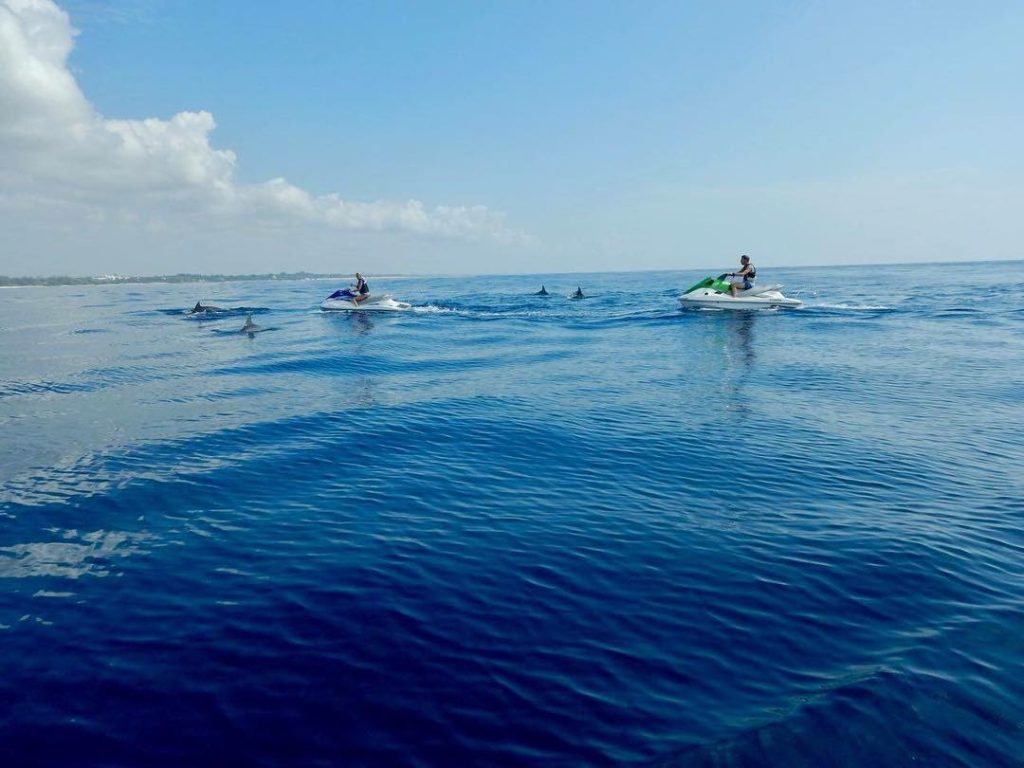Jet skiing during a day trip in Diani Beach