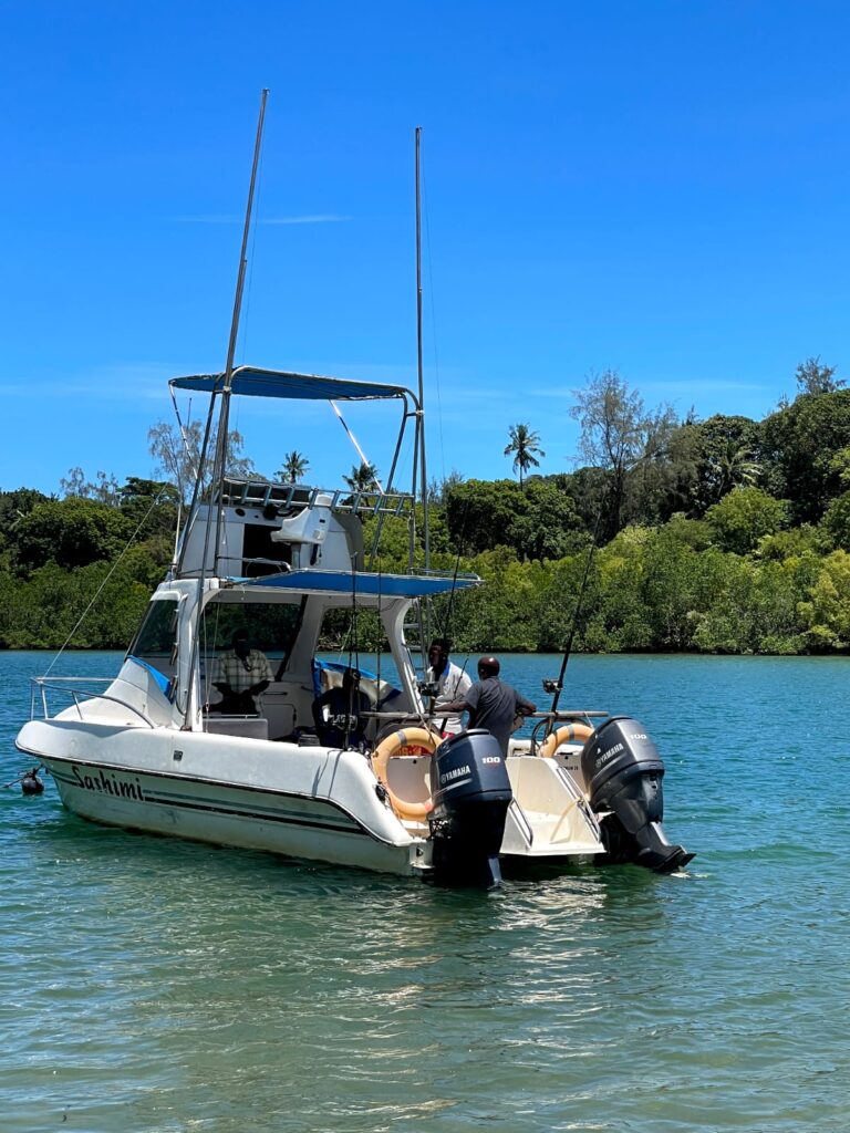 A fishing boat in Mtwapa, Mombasa used for deep sea sport fishing